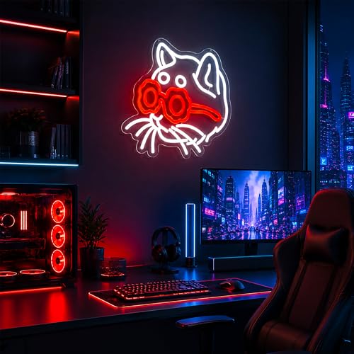 Image of Cat Neon Sign for Wall Decor Light Up Sign Led Signs for Room Party Home Wall Decor USB Powered