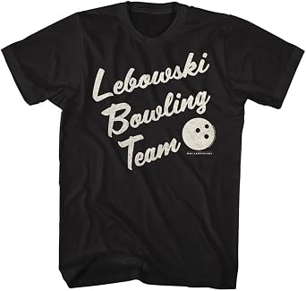 American Classics The Big Lebowski Lebowski Bowling Team T Shirt | Officially Licensed Big Lebowski Tee, Vintage Style Graphic, Unisex Cotton Crewneck, Designed and Printed in the USA