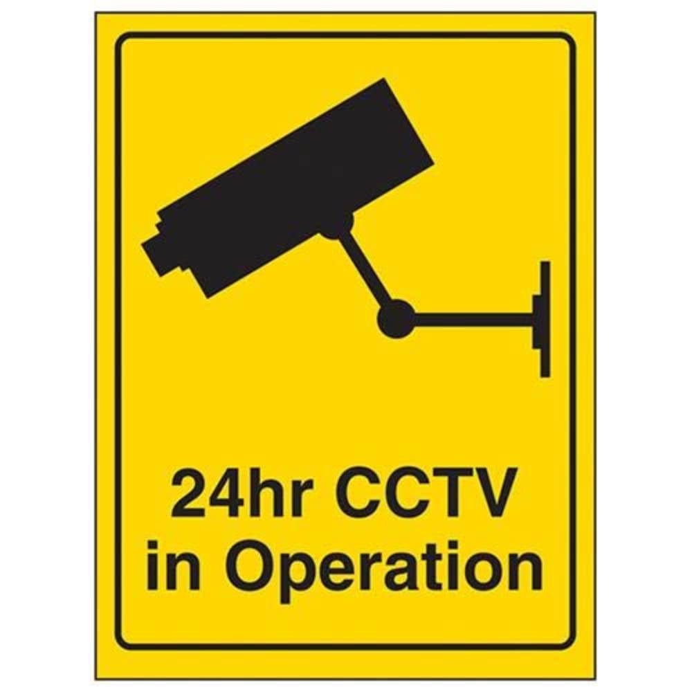 V Safety 24Hr CCTV Camera In Operation Sign - 150mm x 200mm - Rigid Plastic