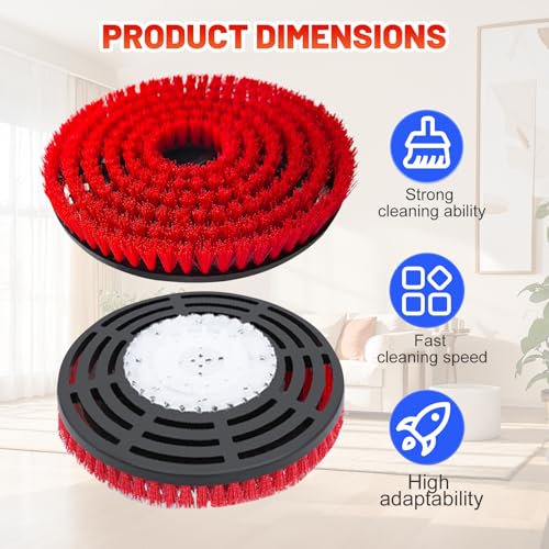 Image of 2 Pack Upgraded Replacement Pads for Shark Steam Mop - Advanced Scrubbing Brush Heads with Microfiber Surface | Deep Cleans Grout & Removes Stubborn Stains | Fits S7000 /S8201 /S8001 /S7201 Models