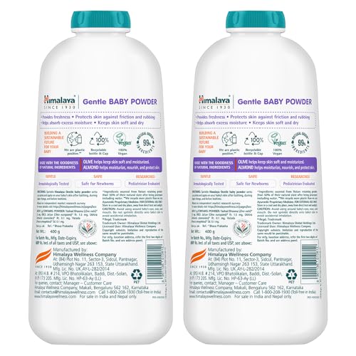 Image of Himalaya Baby Powder 400g (Pack of 2)| No.1 Doctor-Prescribed Brand | With Yashad Bhasma & Vetiver | Sweat-Free & Refreshing Comfort | Safe for Newborns