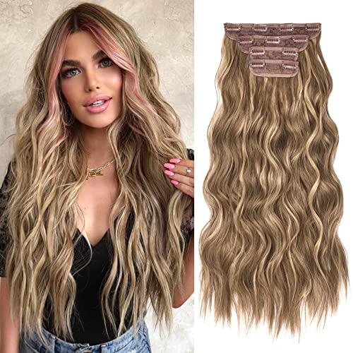 REECHO Hair Extensions, 4PCS Clip in Hair Extensions HE001