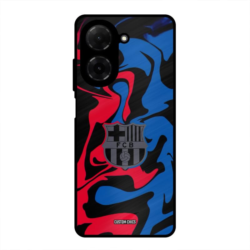 Image of PrintShield FC Barcelona Comic Back Cover for Poco C71, Shockproof Printed Phone Case with Soft TPU Sides & Anti-Slip Grip