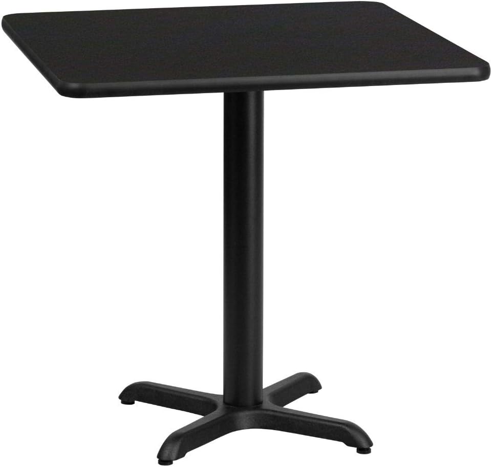 Flash Furniture 24'' Square Black Laminate Table Top with 22'' x 22'' Table Height Base