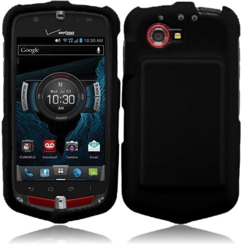 For Casio G'zOne Commando 4G LTE C811 Rubberized Hard Snap On Cover Case Black