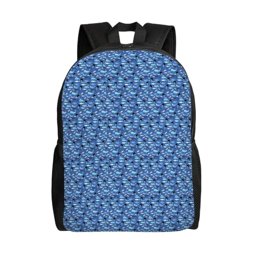 GUOLGP Mochila impermeable de gran capacidad con estampado de ballena para hombres y mujeres, elegante, trabajo, senderismo, al aire libre