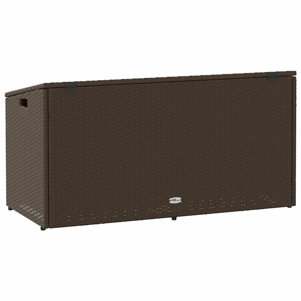 Cassapanca da giardino, marrone, 110 x 50 x 58 cm, in polyrattan con sacchetto interno impermeabile, resistente ai raggi UV, resistente alle intemperie, contenitore per cuscini, imbottiture