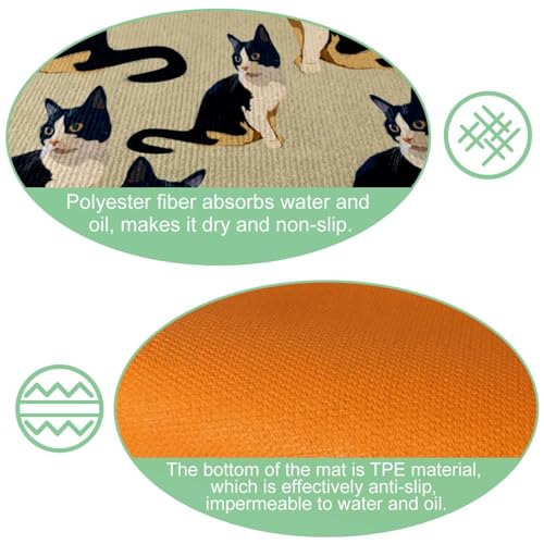Tapete de cocina de pelo negro lavable pack de 2 alfombras para cocina y pasillo 5