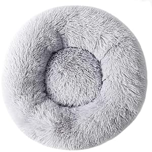 Katzenbett Donut Plüsch Haustierbett für Katzen und Hunde Rundes warme weiche Bequeme Hundehütte Hundesofa Katze Schlafen (38CM) passt in EIN 3kg schweres Haustier