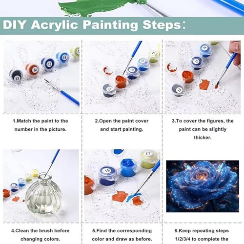 Peinture numéro adulte fleur avec toile infroissable haute qualité