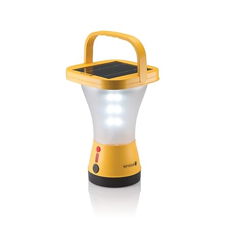 Agni Solar Lantern 2 - Solar-Powered LED Emergency Light with Inbuilt Solar Panel, Long-Lasting Li-ion Battery, USB Mobile Charging, Micro USB Rechargeable for Outdoor Camping, Indoor, Home Use