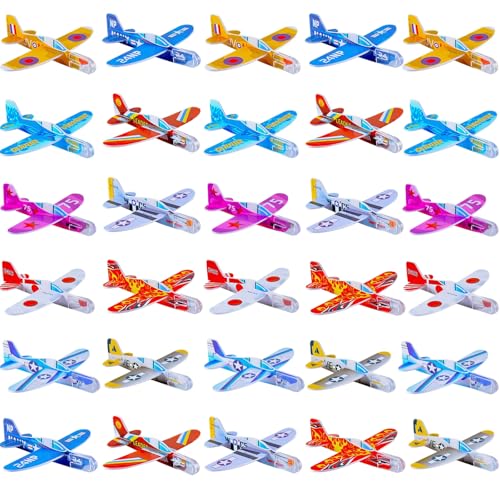 Guyode 30 Pezzi Aeroplano Giocattolo Vari Modelli Aeroplani Confezionati Singolarmente Aereo Giocattolo Mini e Leggero si Applica a Regalo per la Festa di Compleanno un Ragazzo o Una Ragazza