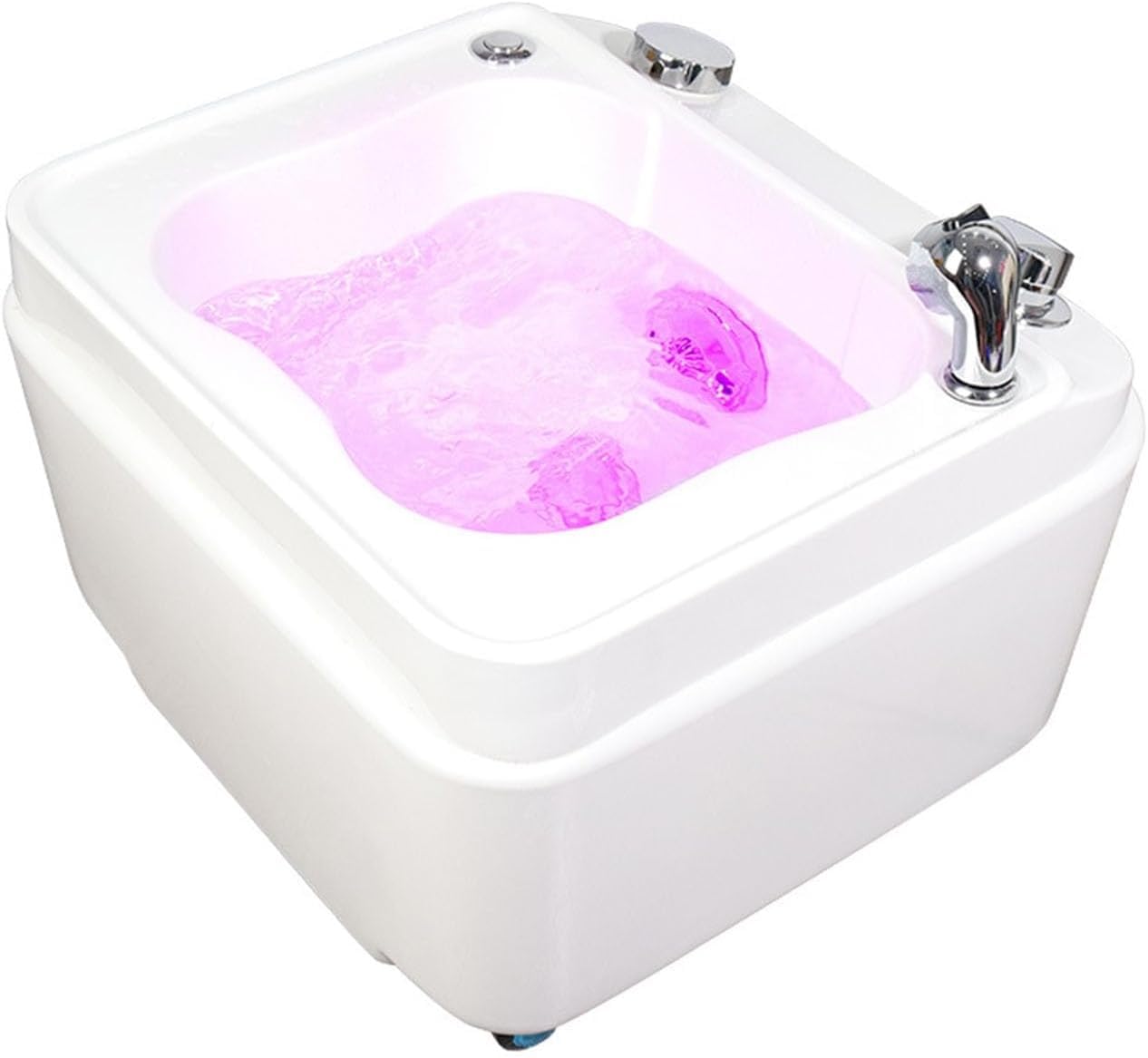 Pediluvio Acrilico Piedi Immersione Vasca Massaggio Lampada Colorata Pediluvio Massaggio Spa Pedicure Ciotola con Ruote per trattamenti termali Domestici.