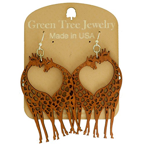 Green Tree"Giraffe" Renewable Natural Wood Earrings3