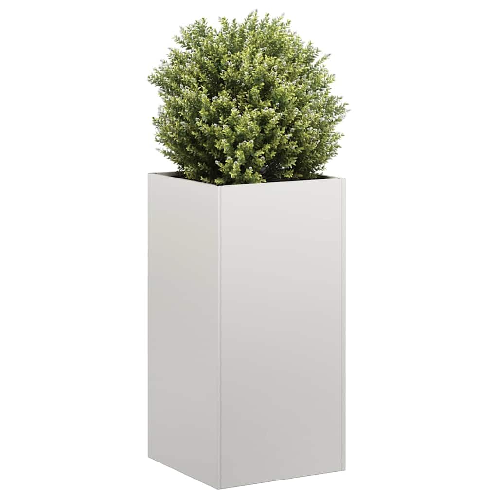 IKAYAA Raised Garden Bed Galvanised planter Bottomless Galvanised Steel Planter Box for Growing Outdoor Plants, Vegetables-stainless steel-40 x 40 x 80 cm