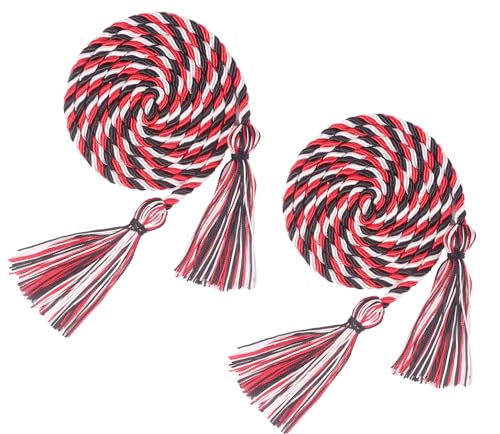 Image of Double Graduation Honor Cords - Black White Red,68 inch Long