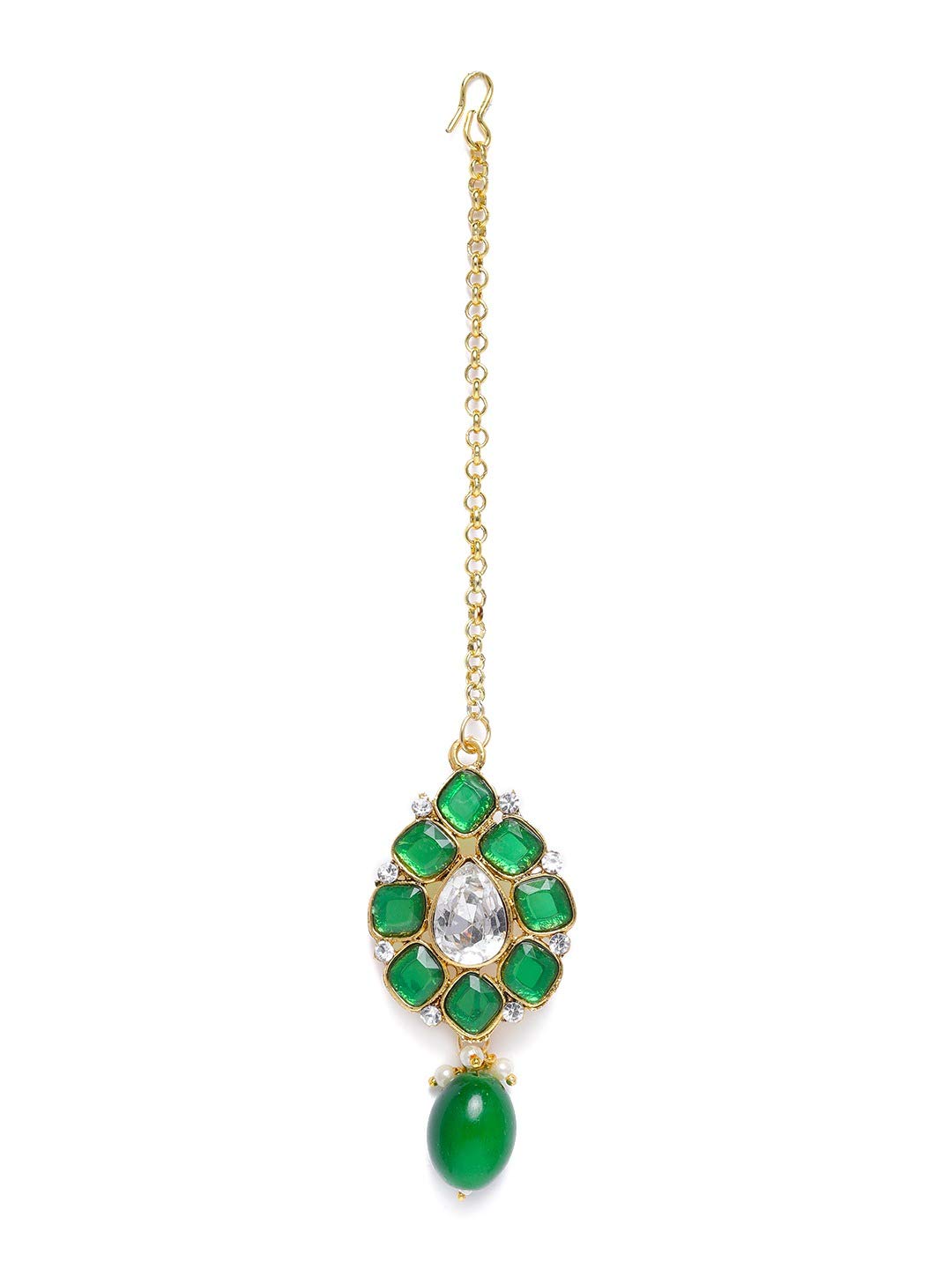Stones & Beads Wedding Collection Necklace Earring & Maangtikka Set