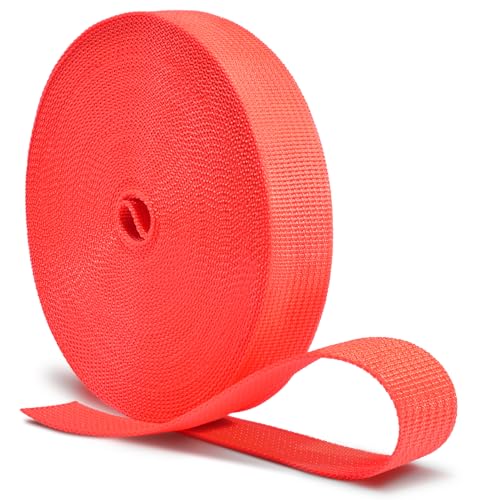Image of CooBigo 12 Yards Webbing 1 inch & 1.5 inch & 2 inch Polypropylene Webbing Strap 1 Inch 1.5 Inch 2 Inch Wide Webbing Strapping for Bags /Lawn Chair /Pool Solar Cover DIY Crafting