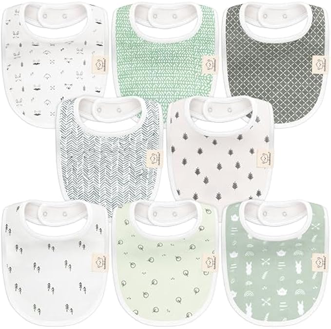 8-Pack Organic Baby Bibs for Boys, Girls - Soft Cotton Drooling and Teething Baby Bibs, Baby Girl Bibs, Baby Boy Bibs, Baby Drool Bibs for Baby Girl, Boy, Newborn Infant Bibs (Pets & Paws)