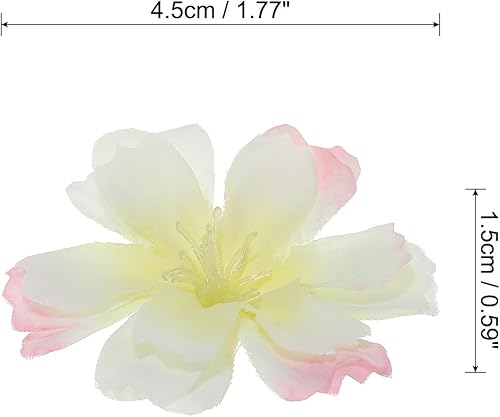 Miniatura 9 de PATIKIL Cabezas artificiales de flores de ciruelo de 1.77 pulgadas, paquete de 50 cabezas de flores falsas de seda para decoración de ramo floral de