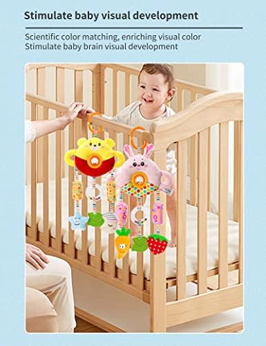Jzure Baby Pram Toys Car Seat Toy Hanging Rattles Pushchair Sensory Toy for Boys Girls From 0, 3, 6, 9, 12 Months Newborn Babies Toddlers and Infants Gifts (Yellow bear)