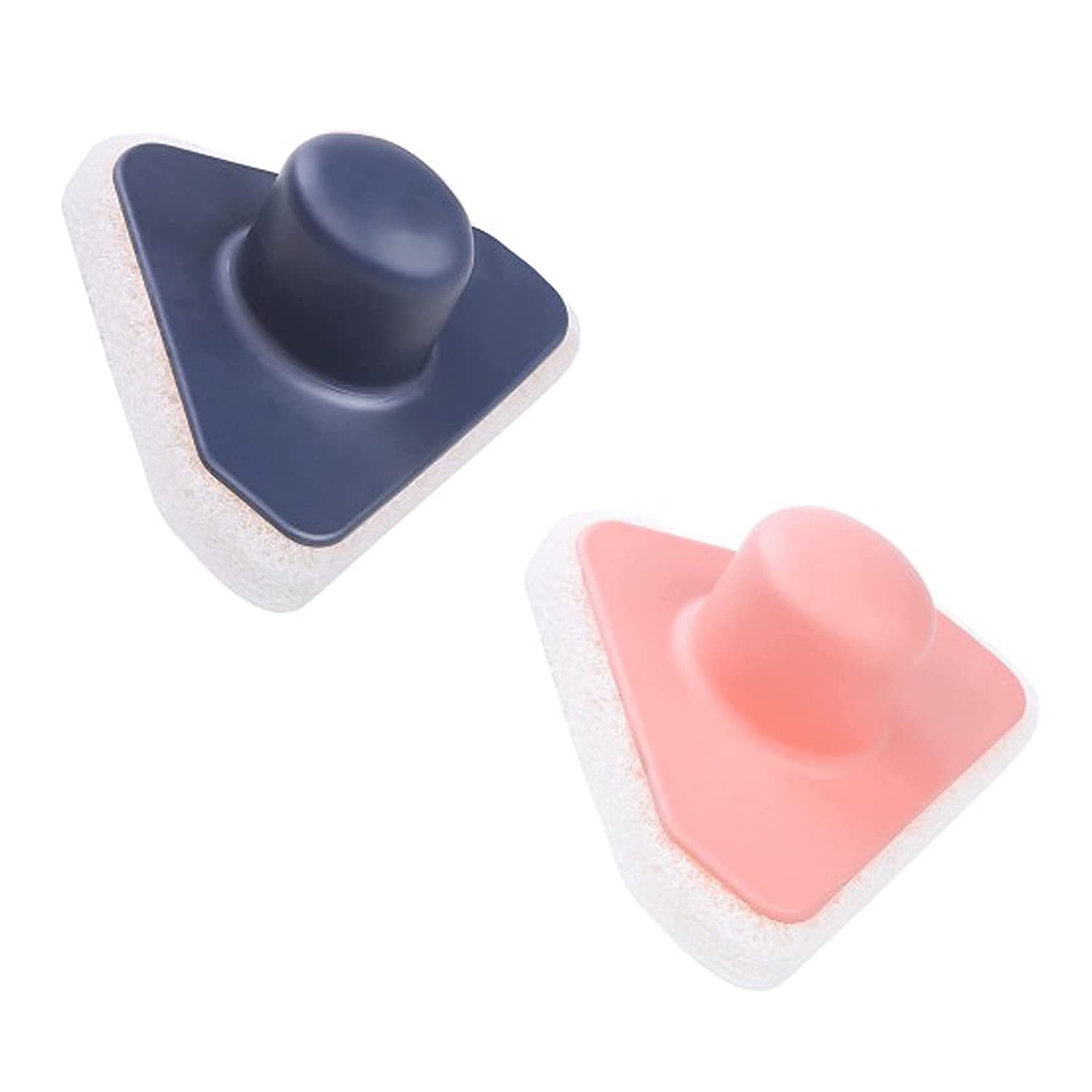 Meetzone Cleaning Brush Pack of 2 Bathtub Wall Sponge Brush Strong Scouring Plastic Handle Washing Cleaning Tool for Bathroom Surfaces Window (2ps/Multicolour) (Pack of 2)-image-16