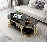 * Diseño elegante: esta mesa de centro de imitación de mármol sirve como una adición modesta pero elegante a la sala de estar, diseño simple y elegante, con forma geométrica y aerodinámica. Dimensiones: 39.37 "(L) x 19" (W) x17.91 "(H)