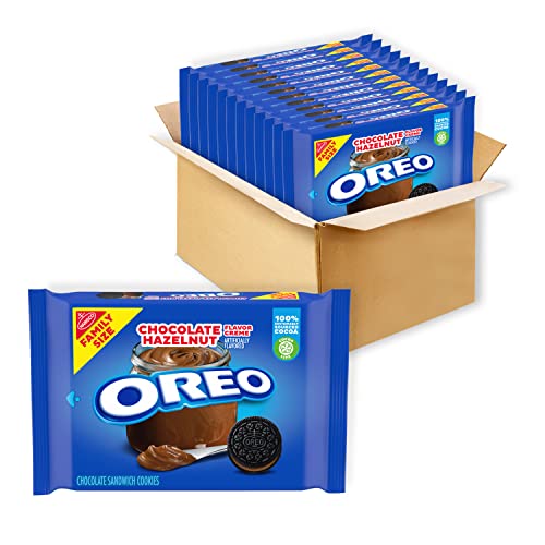 OREO Chocolate Hazelnut Creme Chocolate Sandwich Cookies, Family Size, 12 - 17 oz Packs