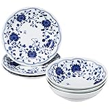 金正陶器(Kaneshotouki) すぬうぴい 藍唐草 皿鉢三揃 6点セット 「化粧箱入」 630743