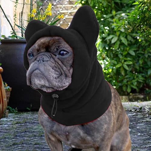 Hundemütze – Polarfleece-Hunde-Kapuze, warme Mütze, kaltes Wetter, Ohren-Kapuzenpullover, Kopfwickel, Halswärmer, Schal für kleine und mittelgroße Tiere