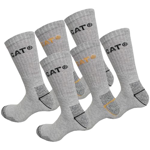 Caterpillar 6 Paires Chaussettes Travail- Chaussures de Sécurité - Pointe et Talon Renforcé - Coton Eponge