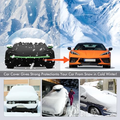 Image of for Corvette 2020-2023 C8 Car Cover 210D Outdoor Waterproof UV Protection, with Cotton Layer, Zipper Door, Reflective Strip, Storage Bag, for Chevy C8
