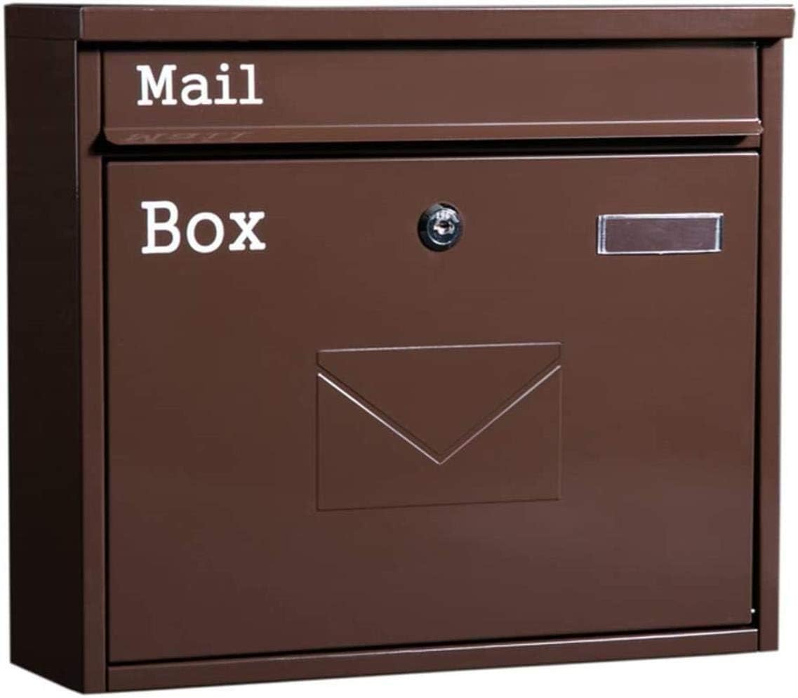 Amazon.co.jp メールボックス レターボックス 防雨 レトロ ブラウン メールボックス 提案ボックス 壁掛け 新聞 マガジン