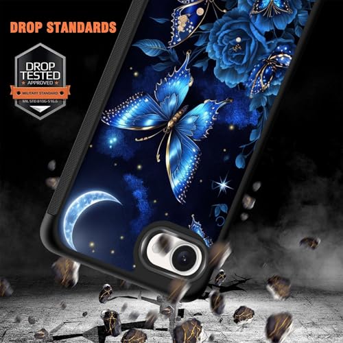 Vobber for iPhone 16e Case,Slim Anti-Scratch Architecture TPU Shockproof Protective Case Cover for iPhone 16e 6.1 inch 2025,Butterfly Flower Moon - image 3