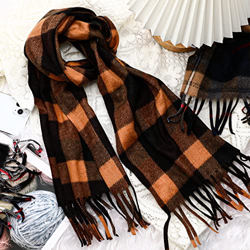 Vicenpal Winter Fleece Scarves Bulk for Homeless Donations Warm Winter Neck Scarf Plaid Scarf for Unisex Men Women4