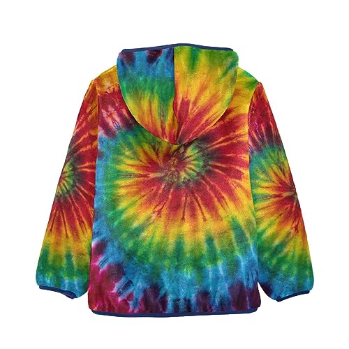 Rainbow Colorful Tie Dye Boys Fleece Hoody Jacket Zip Up Coat Warm Fall Winter Plush Jacket Long Sleeve Outerwear2