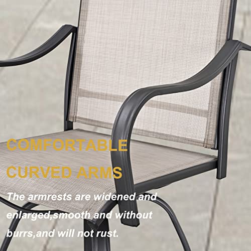 Patiofestival Patio Swivel Bar Stools Outdoor High Bistro Stools Height Chairs All Weather Garden Furniture Bar Dining Chair,Set Of 2 #TOP3