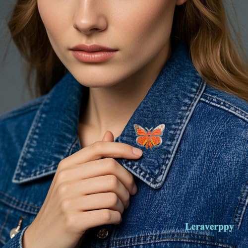 Image of Enamel Pin,Ms Awareness Lapel Pin,Red Butterfly Ribbon Brooch,Support Multiple Sclerosis Badge,Denim Jacket Canvas Bag Dress Shirt Accessory,Decor DIY,Gift For Family Friends Teens