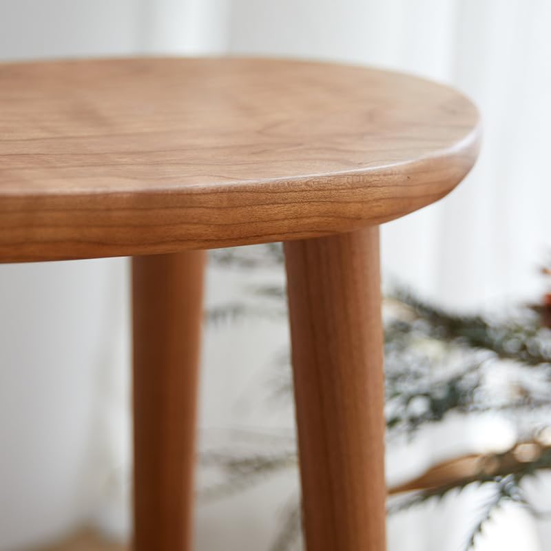 スツール、木製チェア、チェリー材、ダイニングチェア、ドレッシング、無垢材、北欧木製スツール、リビング、靴履き替え、化粧椅子、玄関シー