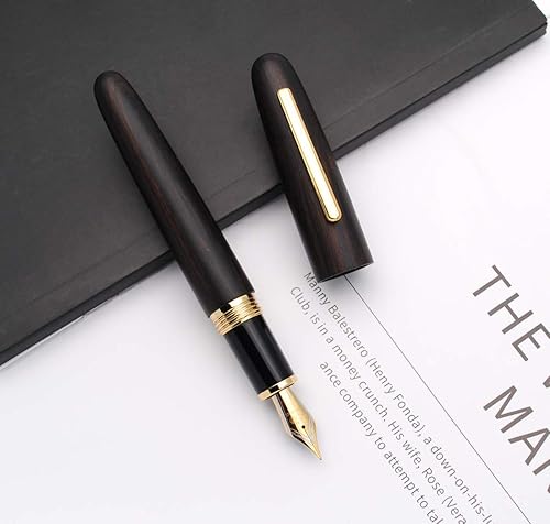 Miniatura 7 de JINHAO 9056 - Pluma estilográfica de madera natural hecha a mano (madera de ébano, punta fina de 0.020 in)
