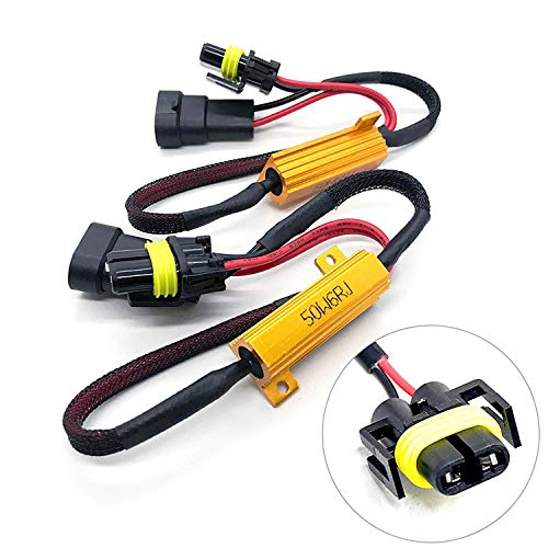 O-NEX LED Resistor Kit H11 (H8, H9) Adaptador para mazo de relé de Anti Flicker Decoder Error Advertencia cancelador