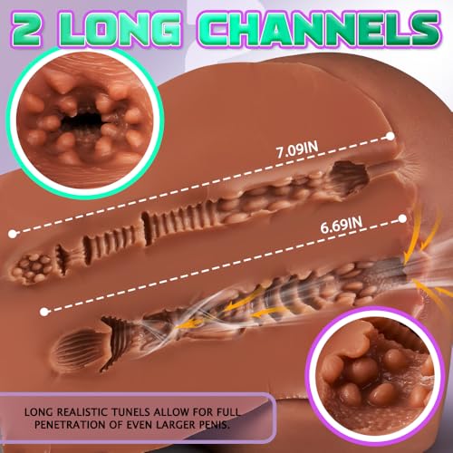 Image of 16LB Brown Male Sex Toys,Realistic Adult Toys Life-Sized Pussy Ass with Vagina and Anal,Masturbator Toy Butt for Men Masturbation,Realistic Pussy Ass Masturbator Stroker Busty Ass Butt