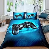 Gamer Bedding Set Full Size for Kids Boys Game Room Decor Gaming Comforter Cover Set Teens Bedroom Microfiber Soft Video Game Controller Gamepad Bed Duvet Cover Set with 2 Pillowcase ( No Comforter)