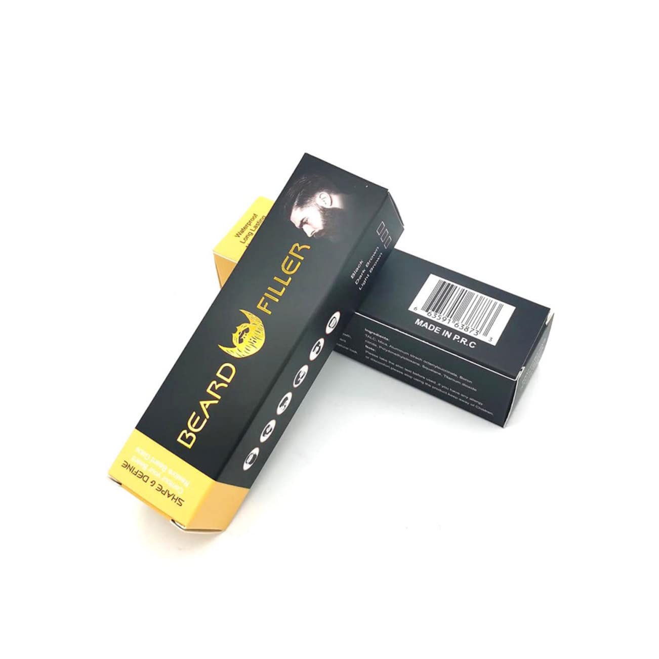 minkissy 3pezzi Filler Per Modellare La Barba Professionale Stick Portatile Per Riempire e Definire Strumento Di Bellezza Per Uomini Scuro Design Elegante e Facile Da Usare