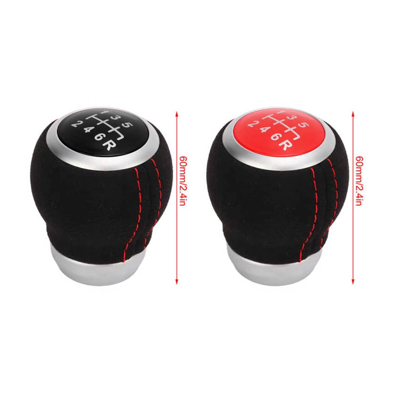 Marce Leva Pomello Testa Cambio A 6 Marce Argento Sostituzione Ergonomica Resistente all'Usura per Subaru Speed Gear Shift Pomello (Colore : Nero)
