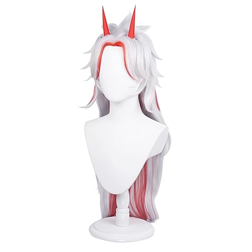 Miniatura 3 de Soyusunny Genshin Impact Arataki Itto - Peluca de cosplay para Halloween, pelucas con cuernos