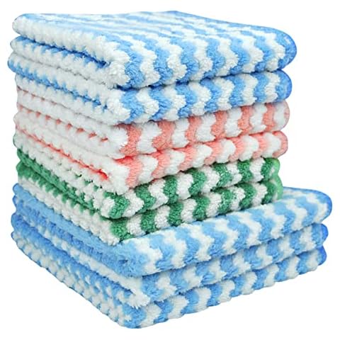9 Stück Mikrofaser Reinigungstücher Stark Saugfähig Mikrofasertücher Wiederverwendbar Lappen Mehrzweck Putztuch Korallenvlies Küche Putzlappen Fenster Tücher Reinigungslappen Scheibentuch Cover