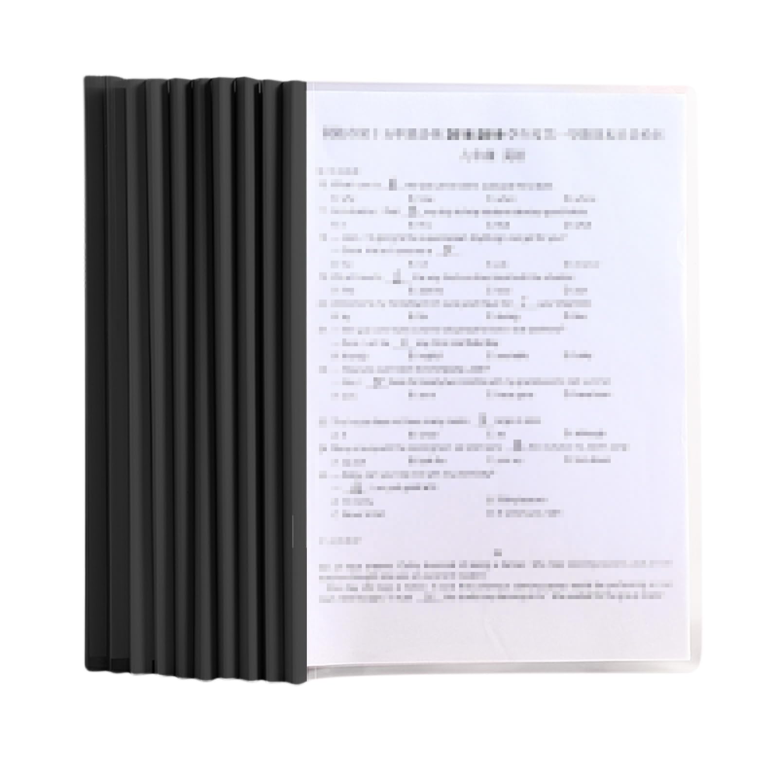 A4 Report Covers with Sliding Bar, 10 Pack Sliding Bar Binder, Clear Report Covers, Capacity 150 Sheets, For School Office Documents Classification