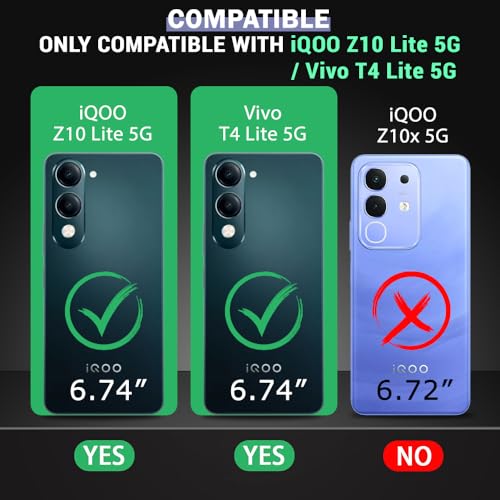 Image of for Vivo T4 Lite 5G / iQOO Z10 Lite 5G / Vivo Y19 5G / Vivo Y19e Flip Cover Leather Finish | Inside TPU with Card Pockets | Wallet Stand | Complete Protection Flip Case Black