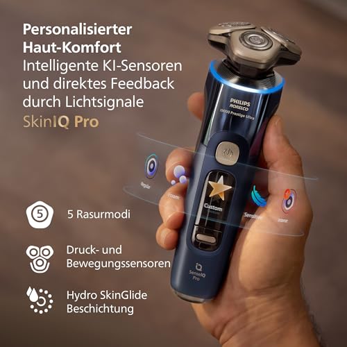 Philips Rasierer i9000 Prestige Ultra, Nass- und Trockenrasierer für Herren, Druck- und Bewegungssensor, 5+1 Bartstyler, Nasenhaartrimmer… – Ansicht 6